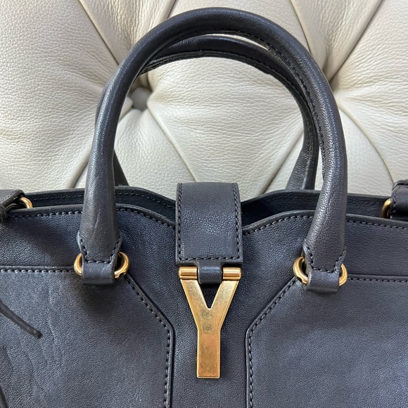 Saint Laurent Leather Cabas Shoulder Bag with long strap small - Picture 2 of 11